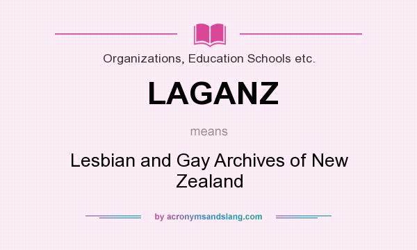 What does LAGANZ mean? It stands for Lesbian and Gay Archives of New Zealand