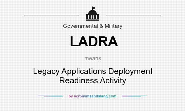 What does LADRA mean? It stands for Legacy Applications Deployment Readiness Activity