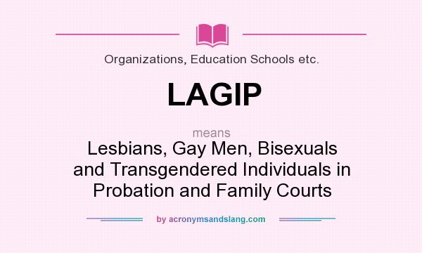 What does LAGIP mean? It stands for Lesbians, Gay Men, Bisexuals and Transgendered Individuals in Probation and Family Courts