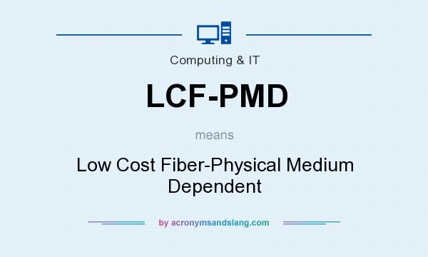 What does LCF-PMD mean? It stands for Low Cost Fiber-Physical Medium Dependent