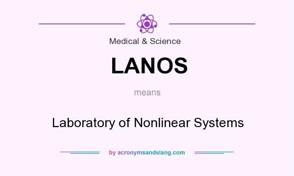 What does LANOS mean? It stands for Laboratory of Nonlinear Systems