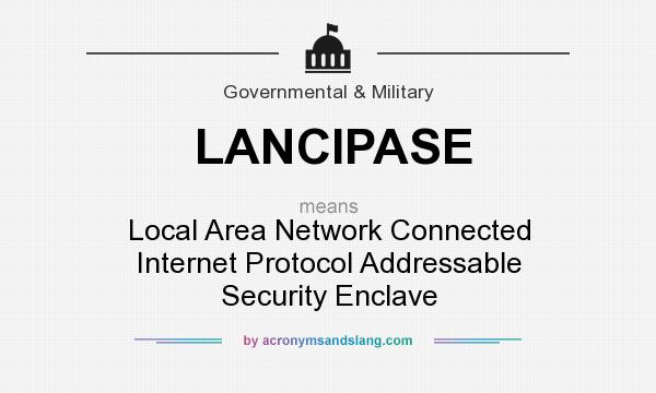 What does LANCIPASE mean? It stands for Local Area Network Connected Internet Protocol Addressable Security Enclave