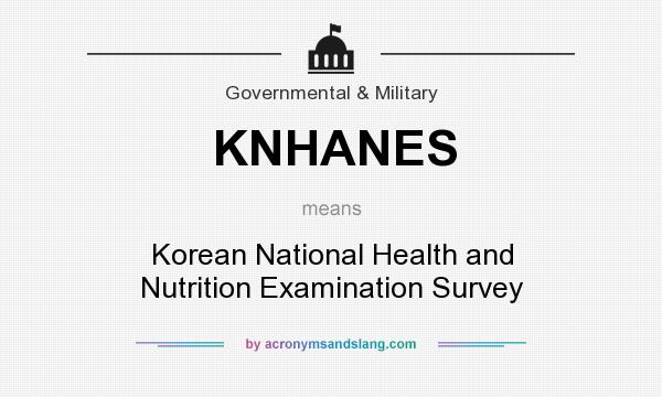 What does KNHANES mean? It stands for Korean National Health and Nutrition Examination Survey
