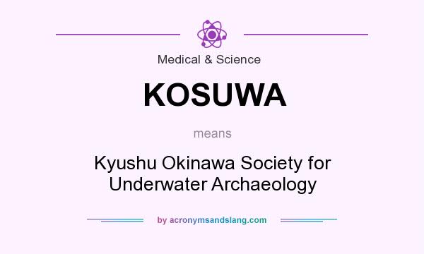 What does KOSUWA mean? It stands for Kyushu Okinawa Society for Underwater Archaeology