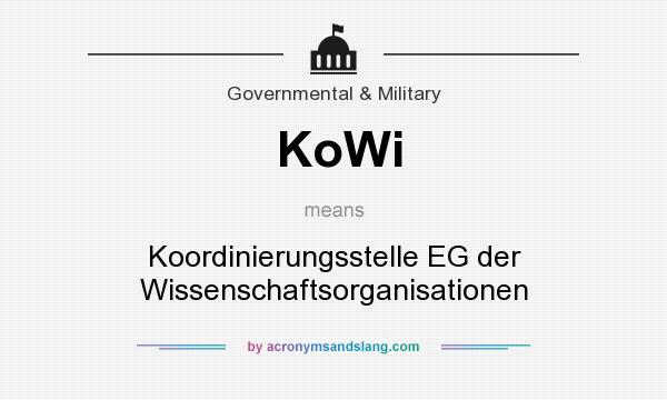 What does KoWi mean? It stands for Koordinierungsstelle EG der Wissenschaftsorganisationen