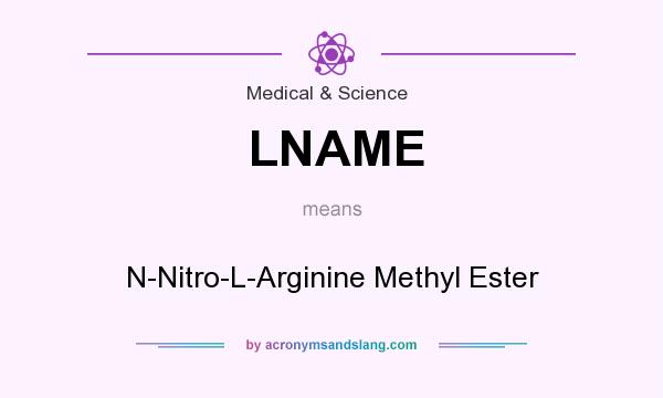 What does LNAME mean? It stands for N-Nitro-L-Arginine Methyl Ester