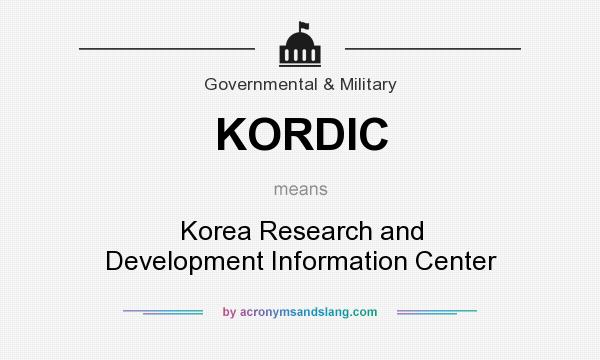 What does KORDIC mean? It stands for Korea Research and Development Information Center