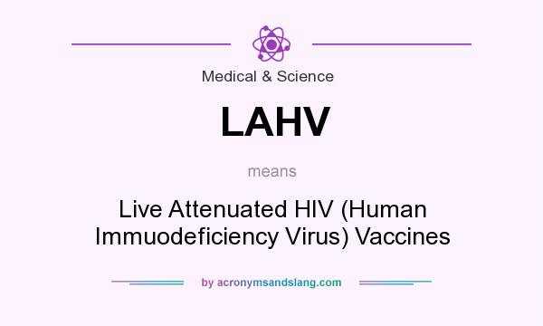 What does LAHV mean? It stands for Live Attenuated HIV (Human Immuodeficiency Virus) Vaccines