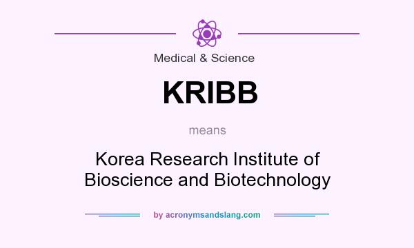 What does KRIBB mean? It stands for Korea Research Institute of Bioscience and Biotechnology