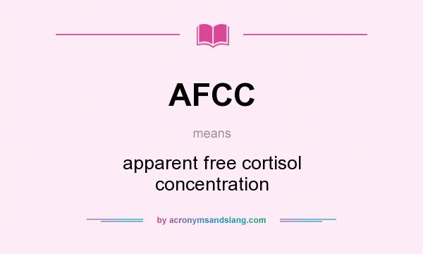 What does AFCC mean? It stands for apparent free cortisol concentration