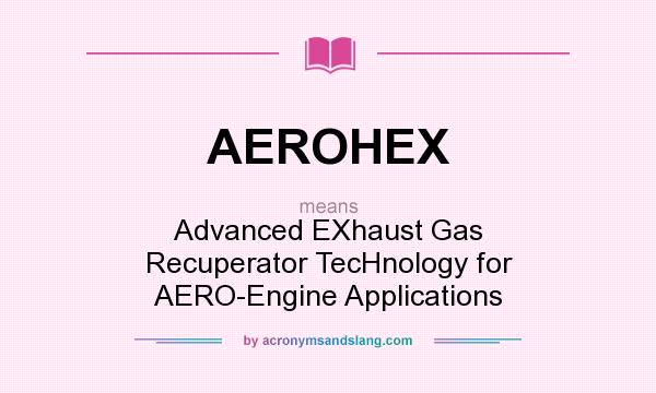 What does AEROHEX mean? It stands for Advanced EXhaust Gas Recuperator TecHnology for AERO-Engine Applications