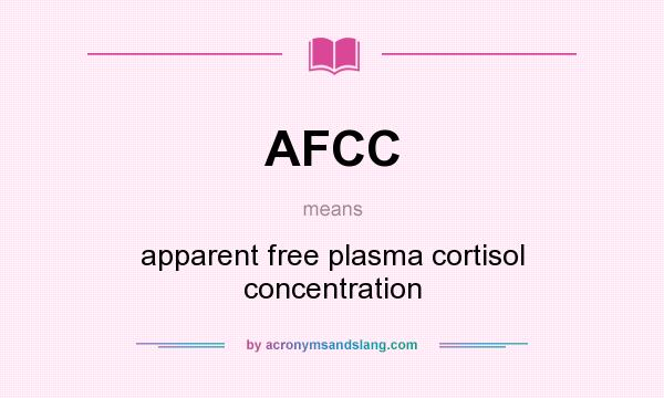 What does AFCC mean? It stands for apparent free plasma cortisol concentration