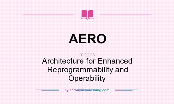 What does AERO mean? It stands for Architecture for Enhanced Reprogrammability and Operability
