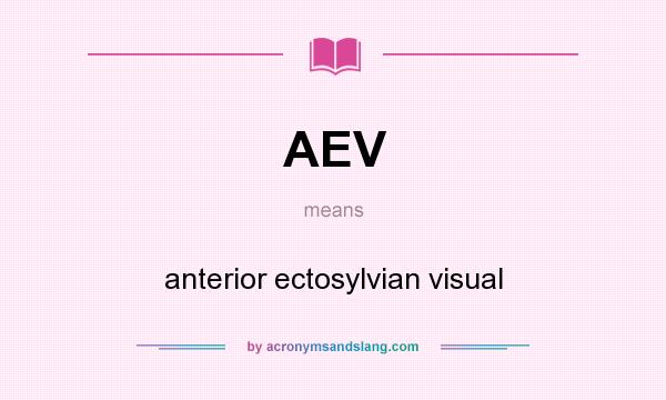 What does AEV mean? It stands for anterior ectosylvian visual