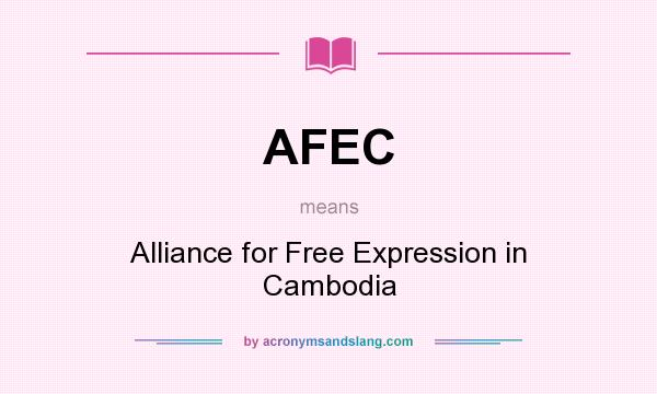 What does AFEC mean? It stands for Alliance for Free Expression in Cambodia
