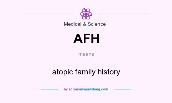 What does AFH mean? It stands for atopic family history