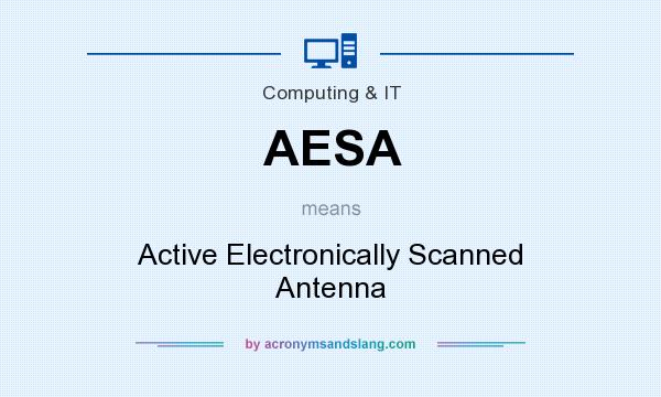 What does AESA mean? It stands for Active Electronically Scanned Antenna