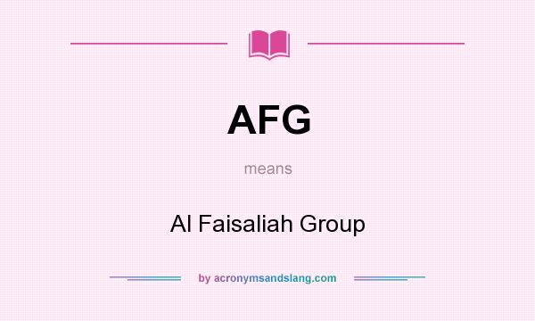What does AFG mean? It stands for Al Faisaliah Group