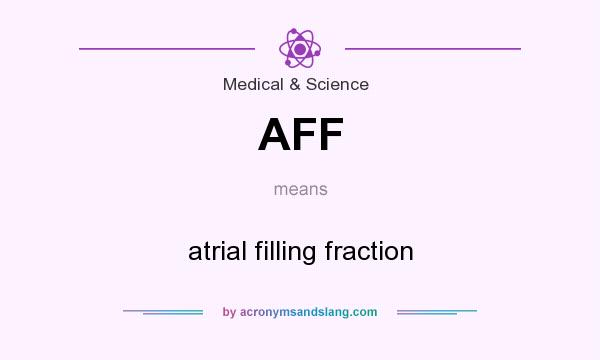 What does AFF mean? It stands for atrial filling fraction