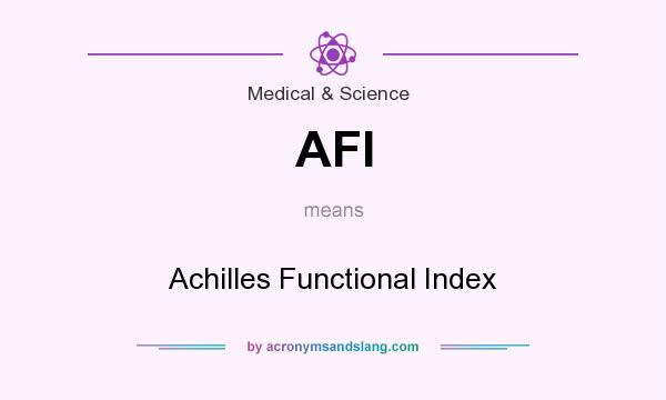 What does AFI mean? It stands for Achilles Functional Index