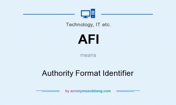 What does AFI mean? It stands for Authority Format Identifier
