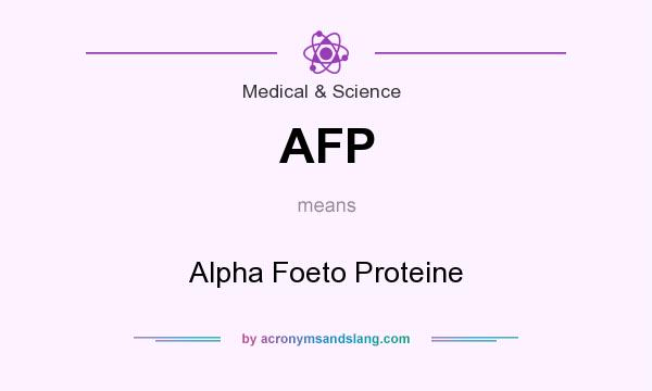 What does AFP mean? It stands for Alpha Foeto Proteine