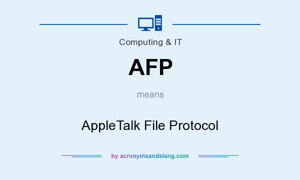What does AFP mean? It stands for AppleTalk File Protocol