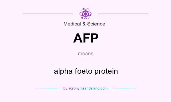 What does AFP mean? It stands for alpha foeto protein