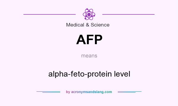 What does AFP mean? It stands for alpha-feto-protein level