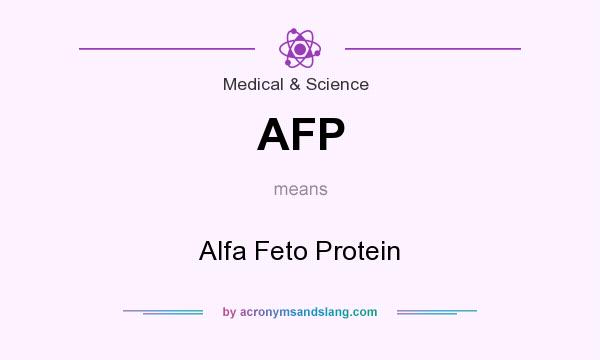 What does AFP mean? It stands for Alfa Feto Protein