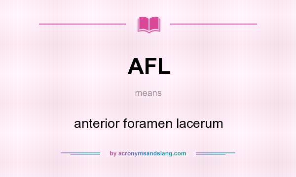 What does AFL mean? It stands for anterior foramen lacerum