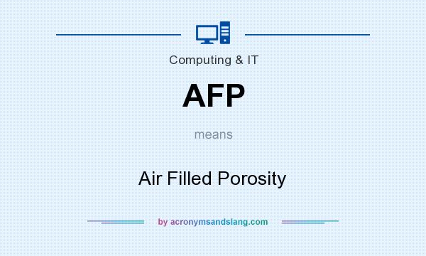 What does AFP mean? It stands for Air Filled Porosity