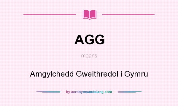 What does AGG mean? It stands for Amgylchedd Gweithredol i Gymru