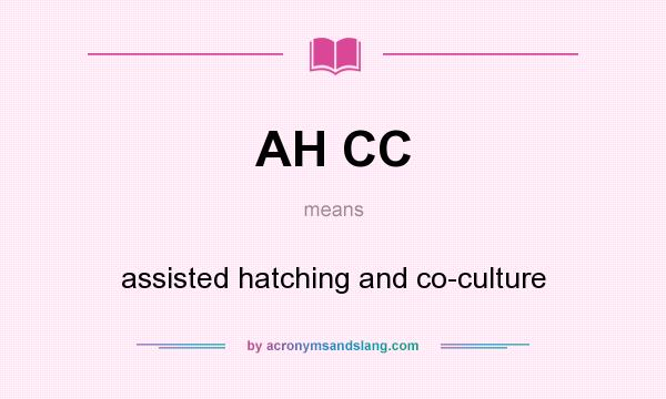 What does AH CC mean? It stands for assisted hatching and co-culture