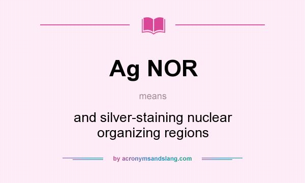 What does Ag NOR mean? It stands for and silver-staining nuclear organizing regions