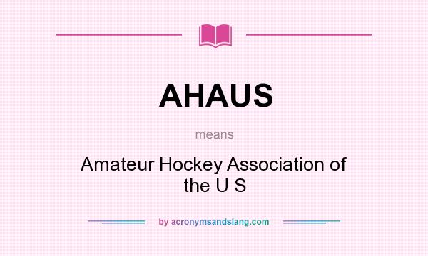 What does AHAUS mean? It stands for Amateur Hockey Association of the U S