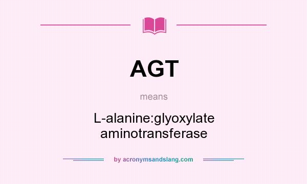 What does AGT mean? It stands for L-alanine:glyoxylate aminotransferase