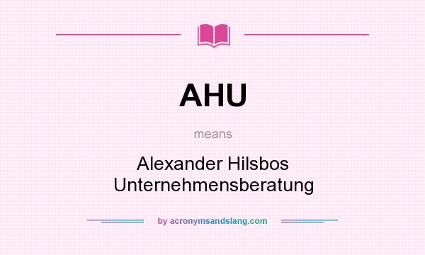 What does AHU mean? It stands for Alexander Hilsbos Unternehmensberatung