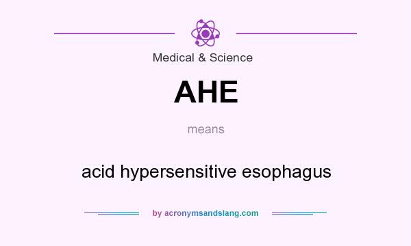 What does AHE mean? It stands for acid hypersensitive esophagus