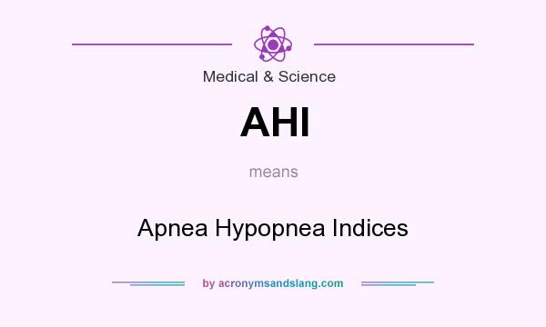 What does AHI mean? It stands for Apnea Hypopnea Indices