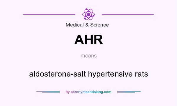 What does AHR mean? It stands for aldosterone-salt hypertensive rats