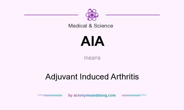 What does AIA mean? It stands for Adjuvant Induced Arthritis