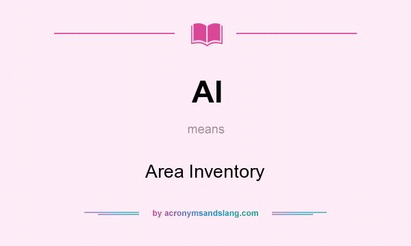 What does AI mean? It stands for Area Inventory