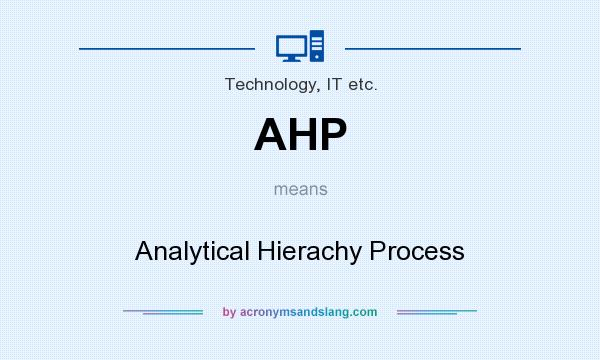 What does AHP mean? It stands for Analytical Hierachy Process