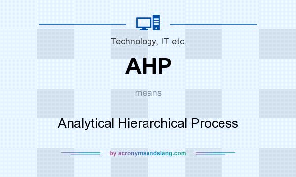 What does AHP mean? It stands for Analytical Hierarchical Process