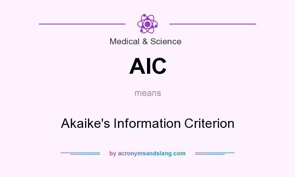 What does AIC mean? It stands for Akaike`s Information Criterion