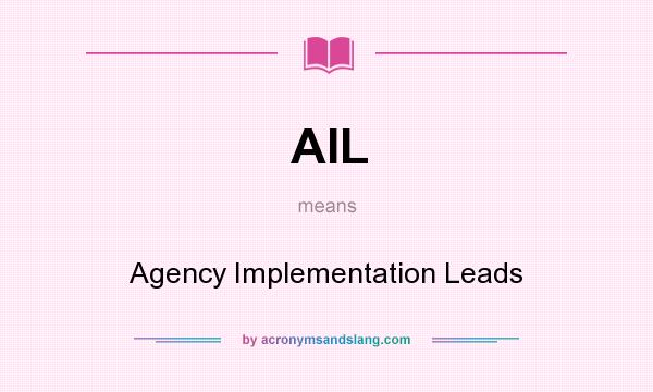 What does AIL mean? It stands for Agency Implementation Leads