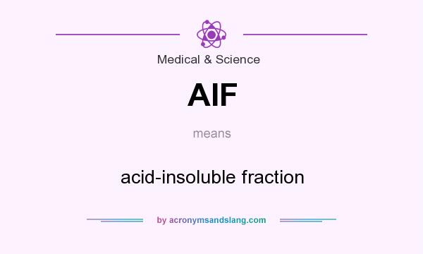 What does AIF mean? It stands for acid-insoluble fraction