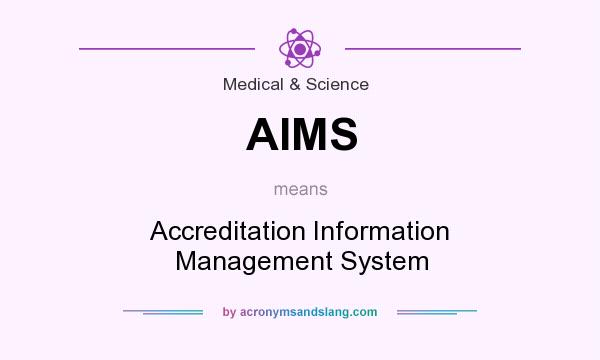 What does AIMS mean? It stands for Accreditation Information Management System