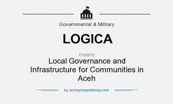 What does LOGICA mean? It stands for Local Governance and Infrastructure for Communities in Aceh
